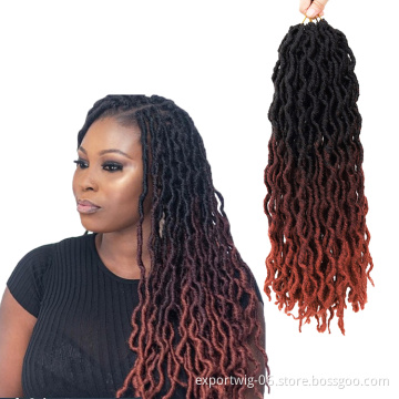 Wavy Goddess Gypsy Locs Synthetic Braiding Hair Faux Hair Locs Extension Braids Ombre Soft Crochet Hair Expression for Woman